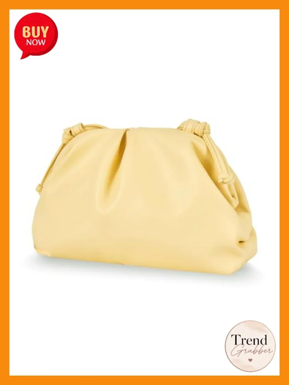 Elegant Vegan Leather Clutch Bag Pleated Cloud Dumpling Purse Super Soft PU